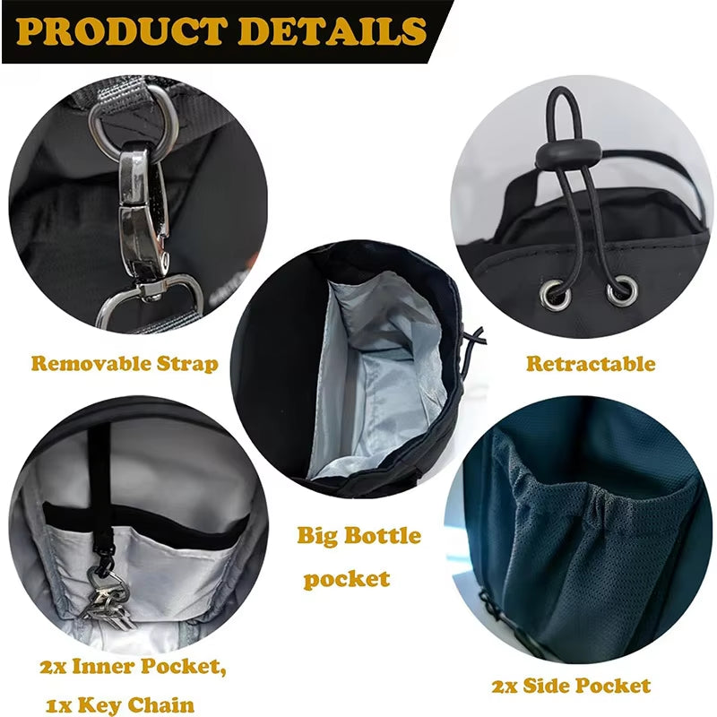 Magnetic Gym Bag Large Capacity Magnetic Carrier Bag with Phone Pocket Portable Gym Water Bottle Pouch Gym Accessories Organizer